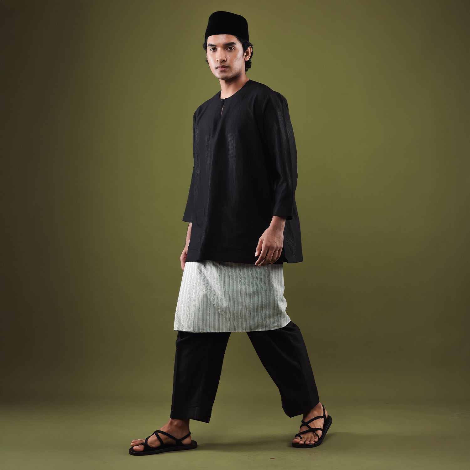 Nadi Samping - Putih Hitam